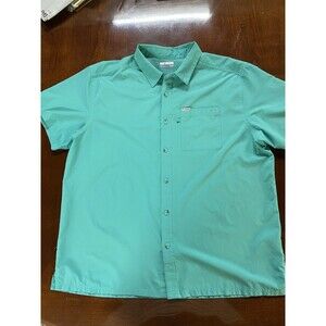 Columbia PFG Shirt Mens XL  Mint Green Button Up Fishing Vented Breathable